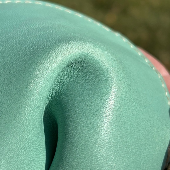 Portland Leather Goods Mint Green Fortune Cookie Pouch Bag Organizer Keychain - Picture 14 of 16